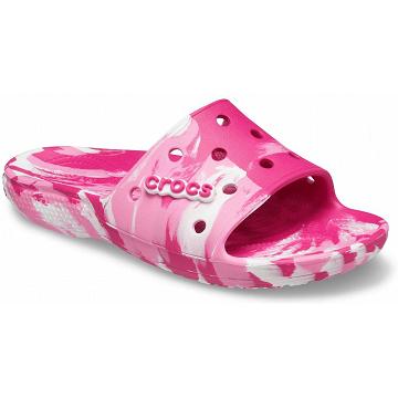 Crocs Classic Marbled Women's Slides Pink | Australia 0612FDNM